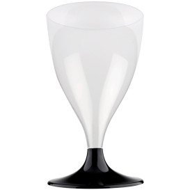 Plastic Stemmed Glass Wine Black 200ml 2P (400 Units)