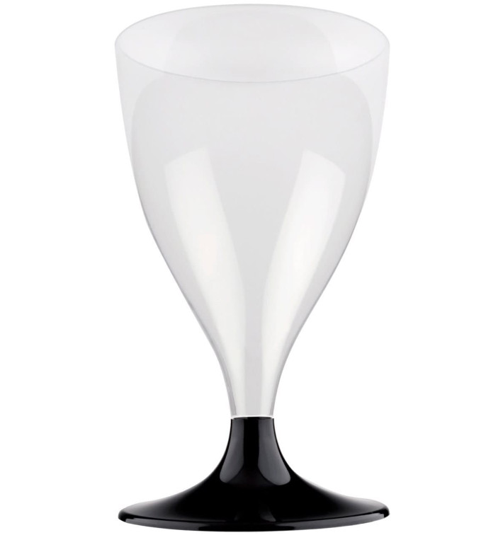 Plastic Stemmed Glass Wine Black 200ml 2P (400 Units) Plastic Stemmed Glass Wine Black 200ml 2P (400 Units)