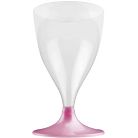 Plastic Stemmed Glass Wine Pink Pearl 200ml 2P (400 Units)