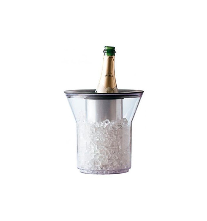 Plastic Ice Bucket for 1 Bottle Clear PCTA (1 Unit) Plastic Ice Bucket for 1 Bottle Clear PCTA (1 Unit)