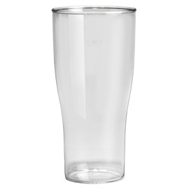 Plastic Pint Glass SAN Reusable Clear 400ml (5 Units) 