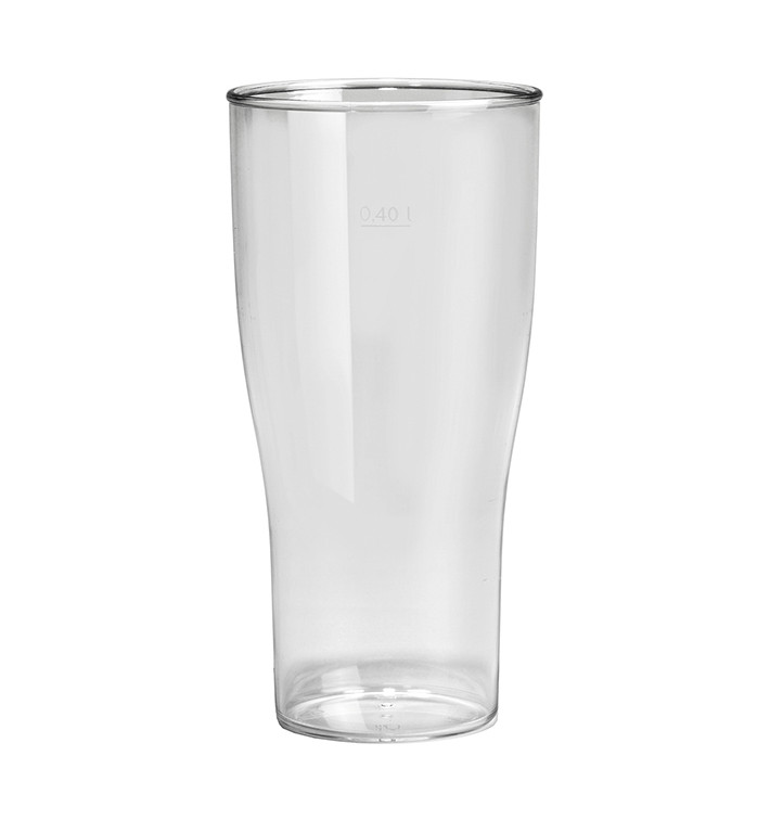 Plastic Pint Glass SAN Reusable Clear 400ml (80 Units)