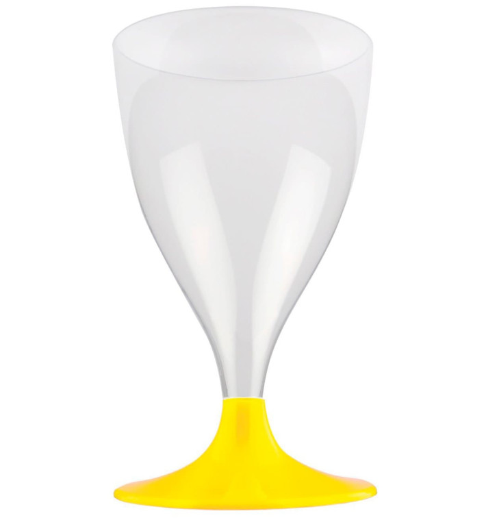 Plastic Stemmed Glass Wine Yellow 200ml 2P (20 Units) Plastic Stemmed Glass Wine Yellow 200ml 2P (20 Units)