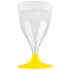 Plastic Stemmed Glass Wine Yellow 200ml 2P (400 Units)