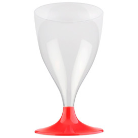 Plastic Stemmed Glass Wine Red Clear 200ml 2P (400 Units)