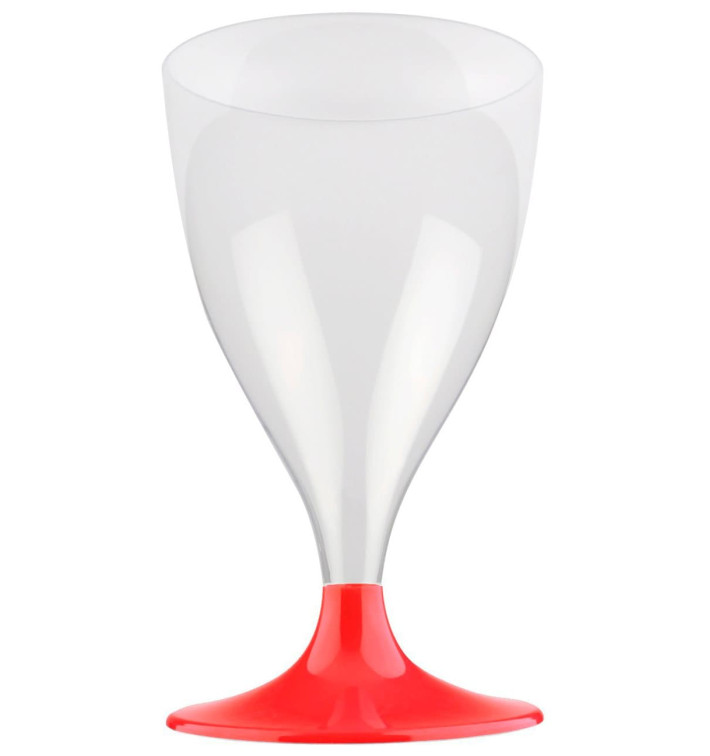 Plastic Stemmed Glass Wine Red Clear 200ml 2P (400 Units) Plastic Stemmed Glass Wine Red Clear 200ml 2P (400 Units)