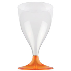 Plastic Stemmed Glass Wine Orange Clear 200ml 2P (20 Units)