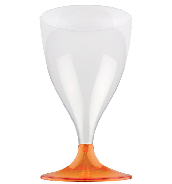 Plastic Stemmed Glass Wine Orange Clear 200ml 2P (400 Units) Plastic Stemmed Glass Wine Orange Clear 200ml 2P (400 Units)