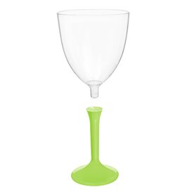 Plastic Stemmed Glass Wine Lime Green Removable Stem 300ml (200 Units)