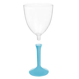 Plastic Stemmed Glass Wine Turquoise Removable Stem 300ml (40 Units)