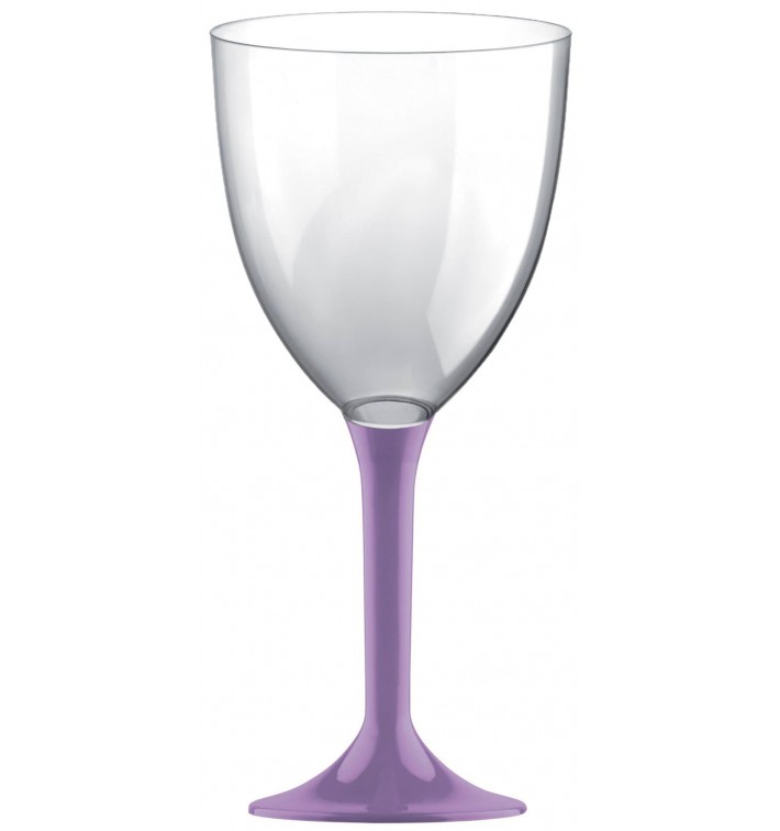 Plastic Stemmed Glass Wine Lilac Removable Stem 300ml (200 Units)