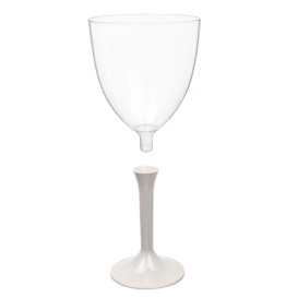 Plastic Stemmed Glass Wine Beige Removable Stem 300ml (40 Units)