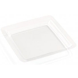 Plastic Plate Square shape Extra Rigid Clear 18x18cm (200 Units)