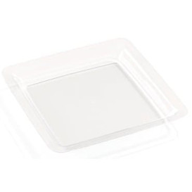 Plastic Plate Square shape Extra Rigid Clear 22,5x22,5cm (200 Units)