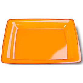 Plastic Plate Square shape Extra Rigid Orange 22,5x22,5cm (6 Units) 