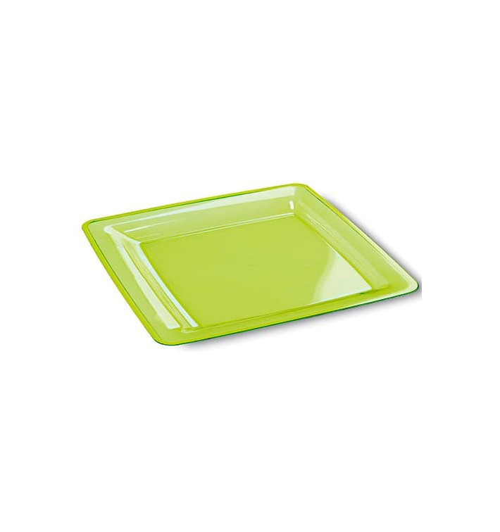 Plastic Plate Square shape Extra Rigid Green 22,5x22,5cm (6 Units) Plastic Plate Square shape Extra Rigid Green 22,5x22,5cm (6 Units)