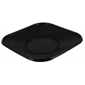 Plastic Plate PP "X-Table" Square shape Black 18 cm (120 Units)