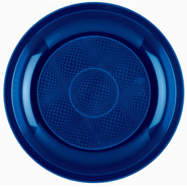 Plastic Plate Flat Blue "Round" PP Ø22 cm (50 Units) 