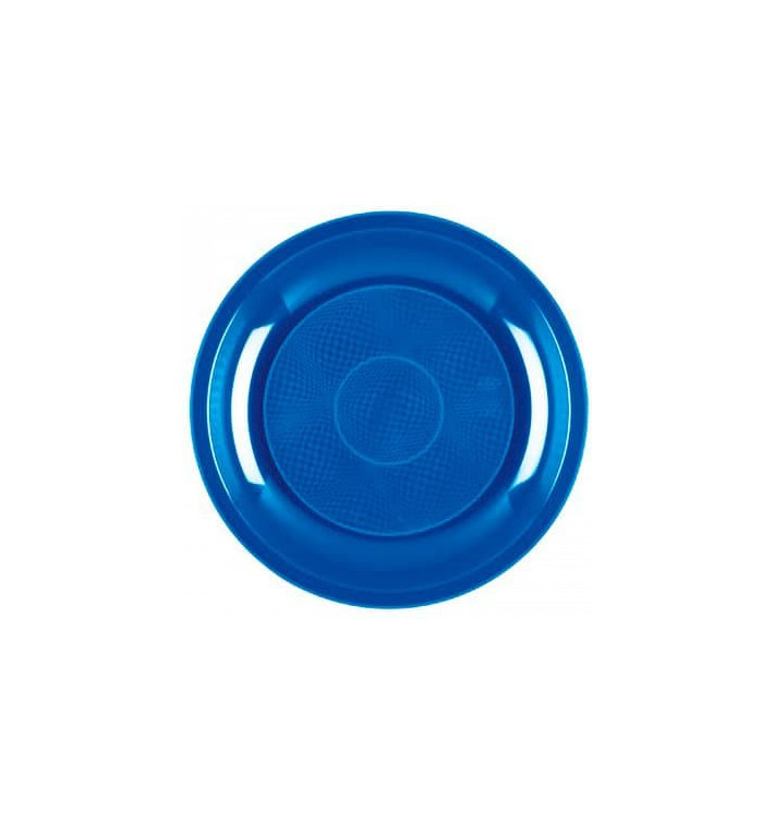 Plastic Plate Flat Mediterranean Blue "Round" PP Ø22 cm (600 Units) Plastic Plate Flat Mediterranean Blue "Round" PP Ø22 cm (600 Units)