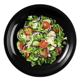 Plastic Plate Flat Black "Round" PP Ø22 cm (50 Units) 