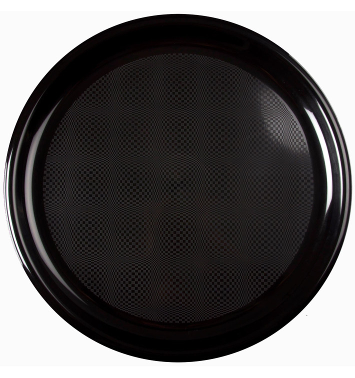 Plastic Plate for Pizza Black "Round" PP Ø35 cm (144 Units)