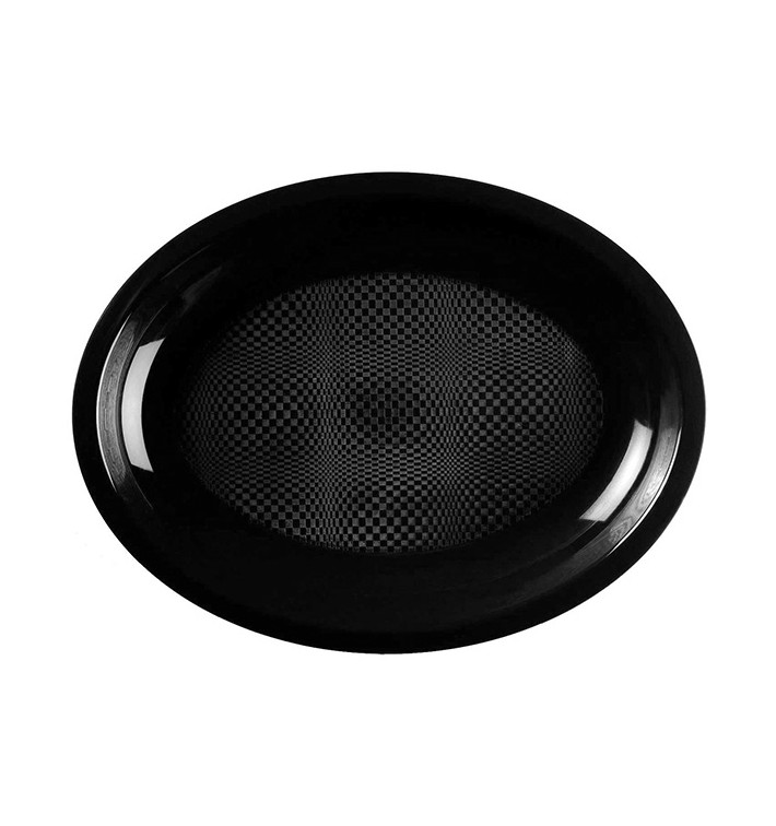 Plastic Platter Microwavable Oval Shape Black "Round" 25,5x19 cm (50 Units) Plastic Platter Microwavable Oval Shape Black "Round" 25,5x19 cm (50 Units)