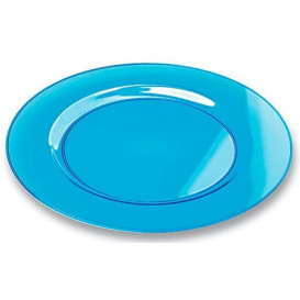 Plastic Plate Round shape Extra Rigid Turquoise 19cm (120 Units)