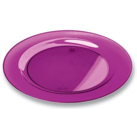 Plastic Plate Round shape Extra Rigid Eggplant 19cm (10 Units) 