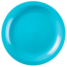 Plastic Plate Flat Turquoise Round shape PP Ø22 cm (50 Units) 