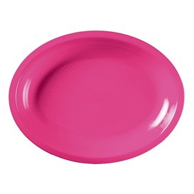Plastic Platter Microwavable Oval Shape Fuchsia 31,5x22 cm (25 Units) 