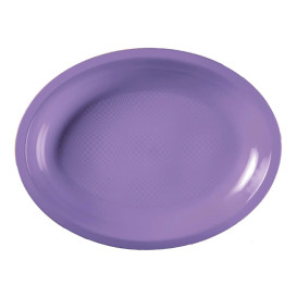 Plastic Platter Microwavable Oval Shape Lilac 25,5x19 cm (50 Units) 