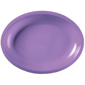 Plastic Platter Microwavable Oval Shape Lilac 25,5x19 cm (600 Units)