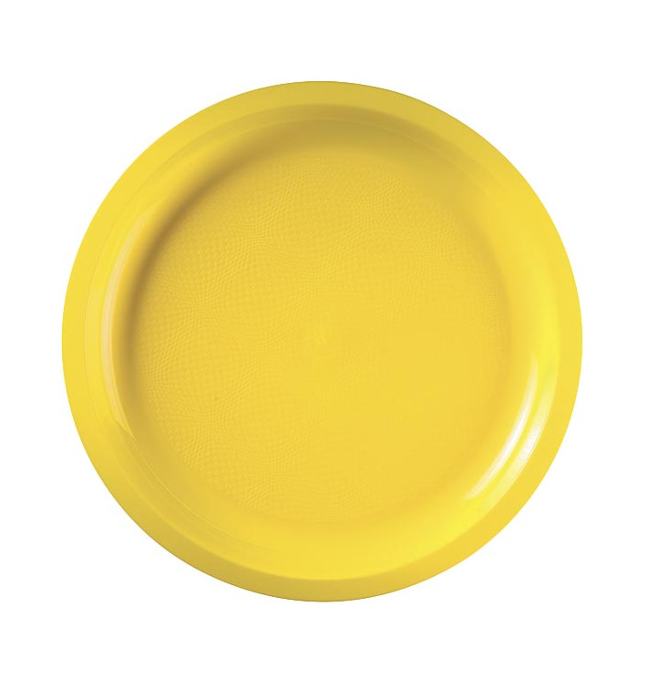 Plastic Plate Yellow "Round" PP Ø29 cm (25 Units) Plastic Plate Yellow "Round" PP Ø29 cm (25 Units)