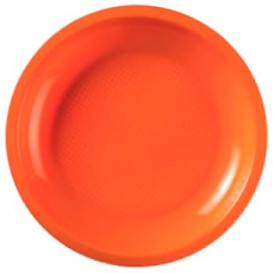 Plastic Plate Flat Orange "Round" PP Ø22 cm (50 Units) 