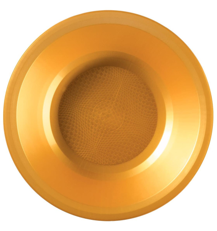 Plastic Plate Deep Gold "Round" PP Ø19,5 cm (600 Units) Plastic Plate Deep Gold "Round" PP Ø19,5 cm (600 Units)