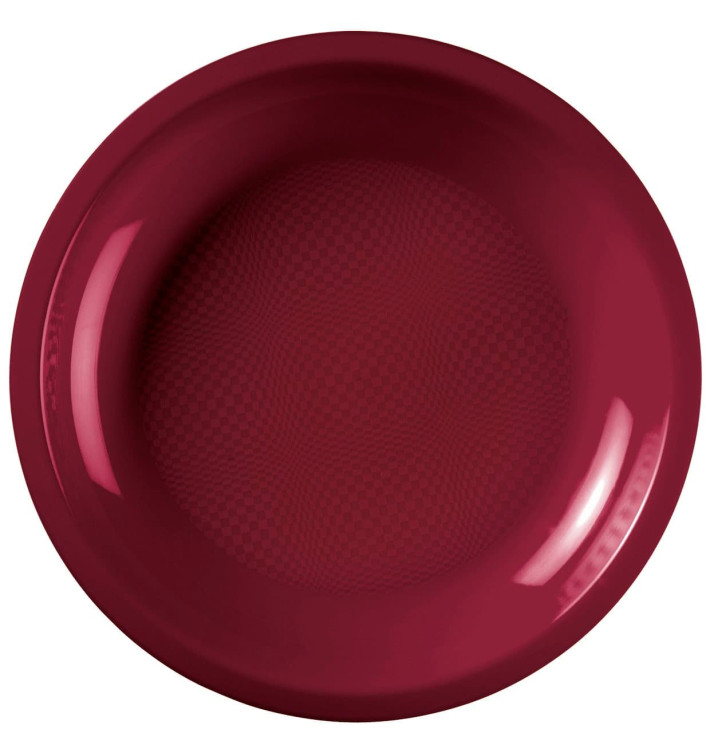 Plastic Plate Flat Burgundy "Round" PP Ø22 cm (600 Units) Plastic Plate Flat Burgundy "Round" PP Ø22 cm (600 Units)