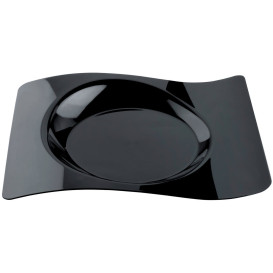 Plastic Plate "Forma" Black 28x23 cm (12 Units) 