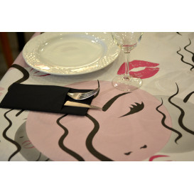 Pre-Cut Paper Tablecloth "Kiss" 37g 1x1m (400 Units)  