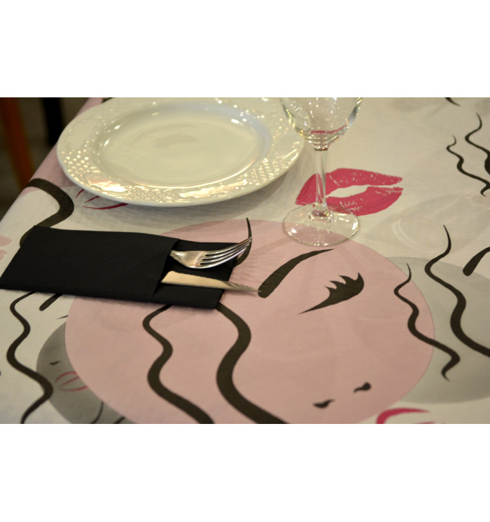 Pre-Cut Paper Tablecloth "Kiss" 37g 1x1m (400 Units) Pre-Cut Paper Tablecloth "Kiss" 37g 1x1m (400 Units)