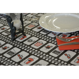 Pre-Cut Paper Tablecloth "Cinem (400 Units) a" 37g 1x1m (400 Units)  