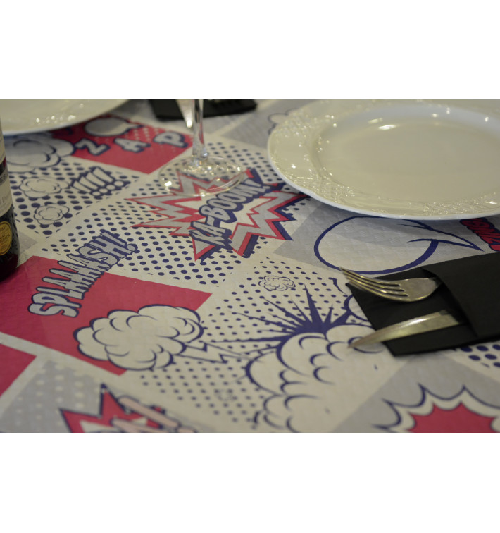 Pre-Cut Paper Tablecloth "Boom (400 Units) " 37g 1x1m (400 Units) Pre-Cut Paper Tablecloth "Boom (400 Units) " 37g 1x1m (400 Units)