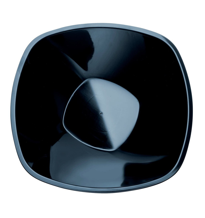 Plastic Bowl PP "Square" Black 1250ml Ø21cm (60 Units) Plastic Bowl PP "Square" Black 1250ml Ø21cm (60 Units)