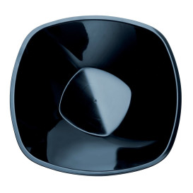 Plastic Bowl PP "Square" Black 1250ml Ø21cm (3 Units) 