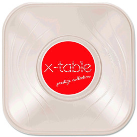 Plastic Bowl PP Square shape "X-Table" Pearl 18x18cm (8 Units) 