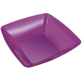 Plastic Bowl PS Crystal Hard Eggplant 3500ml 28x28cm (20 Units)