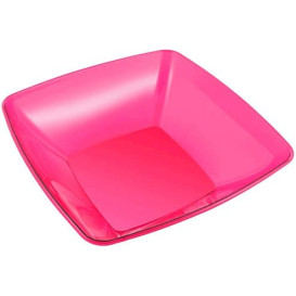 Plastic Bowl PS Crystal Hard Raspberry 3500ml 28x28cm (20 Units)