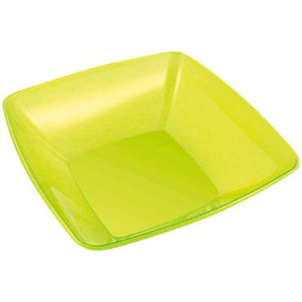 Plastic Bowl PS Crystal Hard Green 3500ml 28x28cm (20 Units)