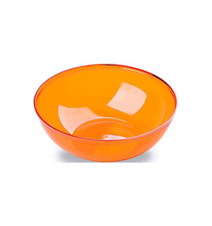 Plastic Bowl PS Crystal Hard Orange 3500ml Ø27cm (20 Units) Plastic Bowl PS Crystal Hard Orange 3500ml Ø27cm (20 Units)