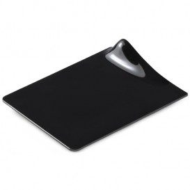 Tasting Plastic Plate PS Square shape "GOGO" Black 9x10.5cm (40 Units) 