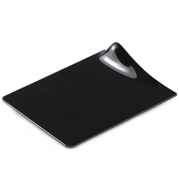 Tasting Plastic Plate PS Square shape "GOGO" Black 9x10.5cm (400 Units) Tasting Plastic Plate PS Square shape "GOGO" Black 9x10.5cm (400 Units)
